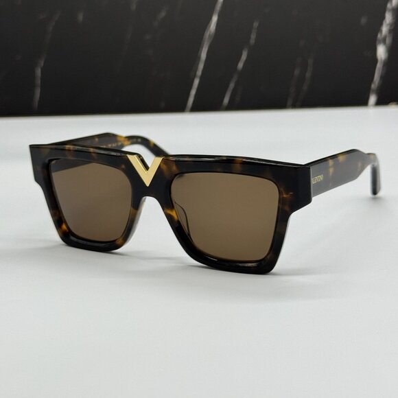 NEW VALENTINO SUNGLASSES WOMEN HAVANA EYEWEAR VALENTINO V-GOLD-II VLS-162B main image 7